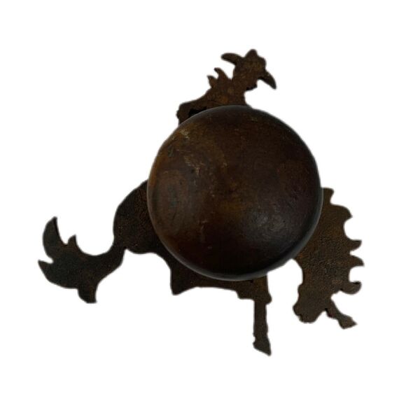 Metal Bronco Rider Drawer Knob Pull Rust Patina Reversible Horse Western Rustic - Picture 2 of 3